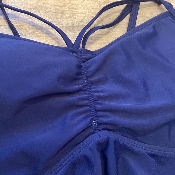 Women’s Flutter Swim Top. Navy Blue. Large - Picture 5 of 8